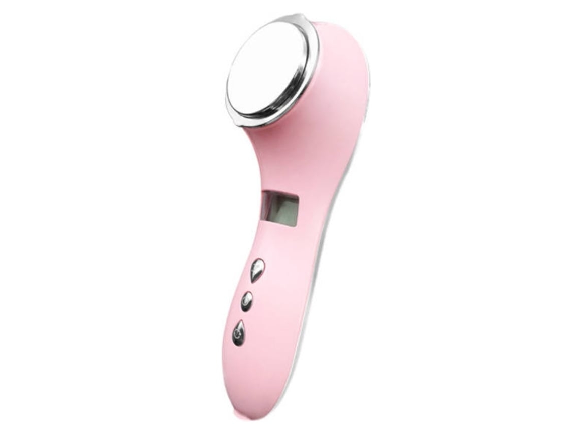 Máquina de belleza iónica, tónico antiarrugas para vibración facial fría y caliente, color rosa Chennnls