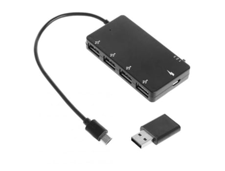 Cable adaptador de carga de alimentación de concentrador Micro USB OTG de 4 puertos para tableta Windows, teléfono inteligente Android, PC