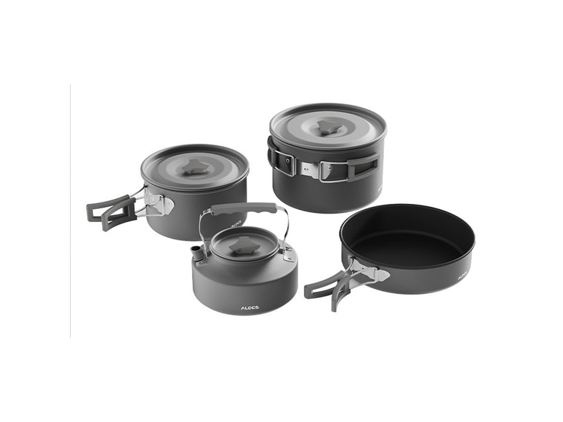 Juego De Utensilios De Cocina Para Acampar Con Olla Y Hervidor Para Acampar Y Hacer Senderismo Al Aire Libre.