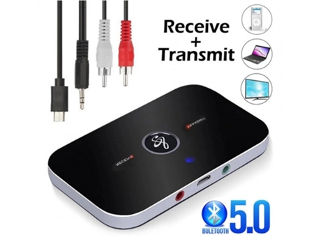 2-en-1 B6 compatible con bluetooth 5.0 transmisor receptor 3.5mm Aux música sonido claro adaptador de audio inalámbrico para mp3 mp4 tv pc negro