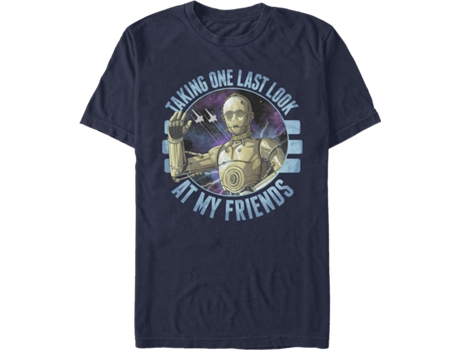 Camiseta Unisexo DEEPSTONE C-3PO Taking One Last Look At My Friends Rise Of Skywalker Star Wars Armada (L)