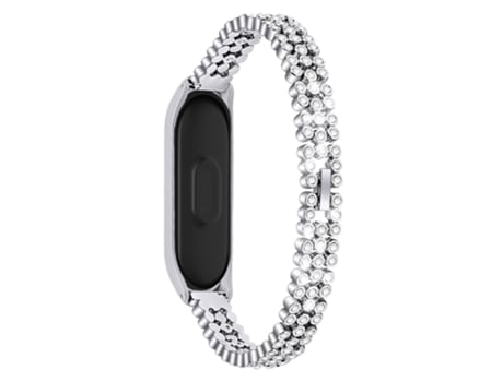 Correa de metal decoración de diamantes de imitación para Xiaomi Mi Band 4/3 - plata