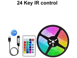 25m 300led Luz Usb Rgb 5v Led Retroiluminación Tira De Luz Flexible Infrarrojo 24 Teclas Control Remoto Gusshious