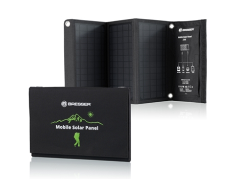 Cargador Solar Móvil BRESSER 21 Vatios Con Salida Usb Y Dc Negro