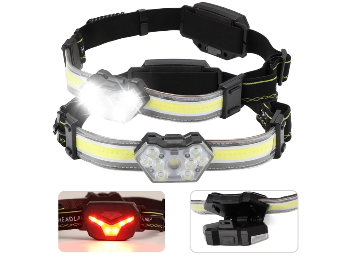 Faro LED portátil Yunzii GY27 (2 unidades, 600 lúmenes, retroiluminación roja y negra)