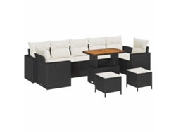 Maison Exclusive - Conjunto de sofás de jardín de mimbre beige y crema de 13 piezas