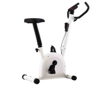 vidaXL Bicicleta estática con resistencia de cinta blanco