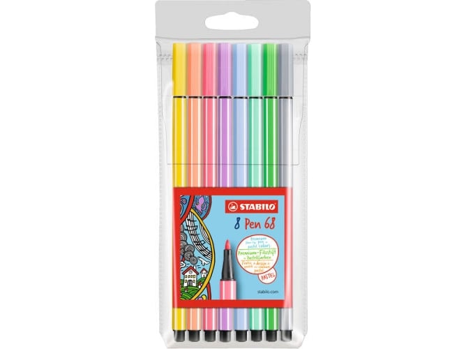 Rotulador Premium Stabilo pen 68 estuche con 8 colores de 8er