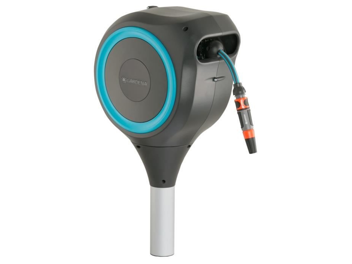 Dispensador Automático Sobre Púa Enrollable M Borde Azul Longitud 20M Ø11Mm Kit Completo GARDENA