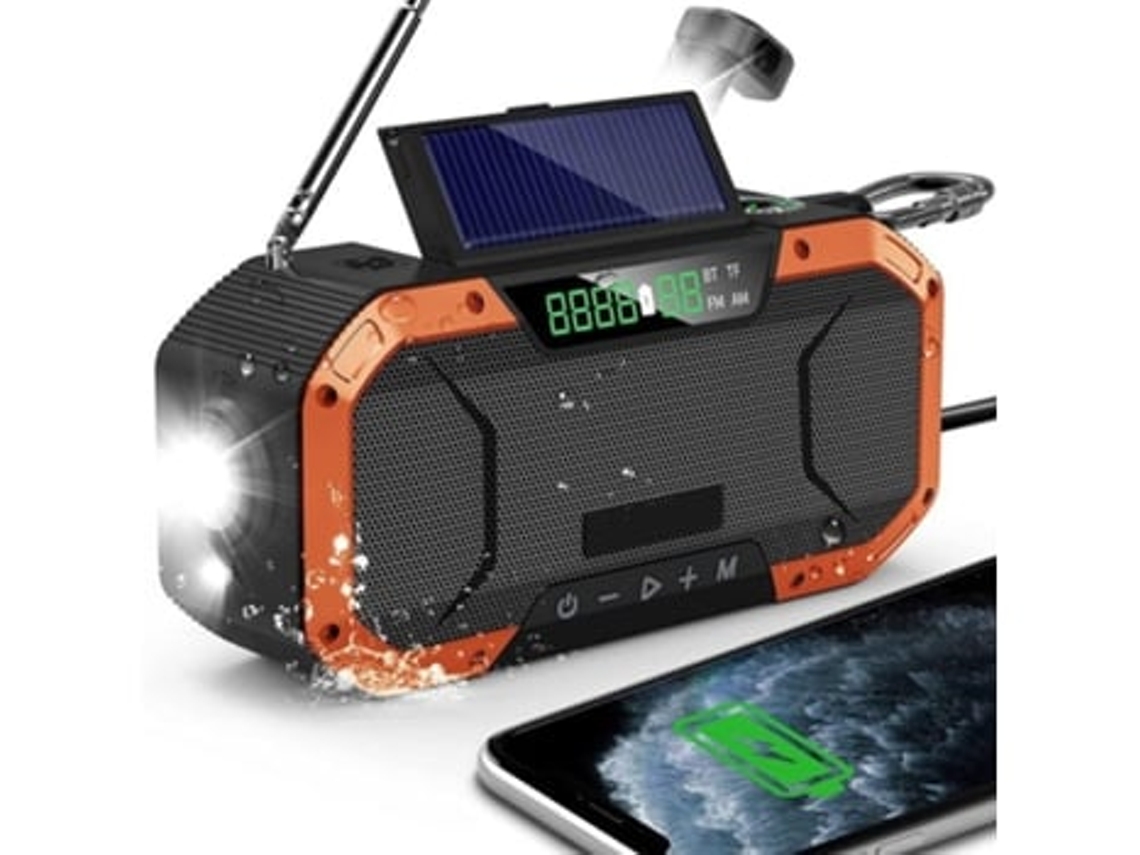Altavoz Bluetooth portátil con radio de emergencia a prueba de salpicaduras Panoona