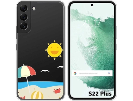 Carcasa Samsung Galaxy S22 Plus 5G TUMUNDOSMARTPHONE Dibujos Transparente Playa Multicolor
