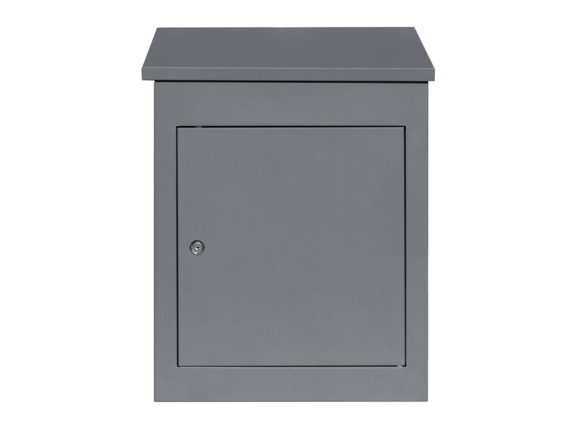 Buzón - Monstershop - Gris antirrobo, montaje en pared exterior, con cerradura de llave