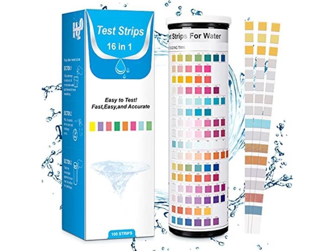 Papel de prueba de calidad del agua ZGEER 16 en 1 Papel de prueba para piscinas 50 tiras/tubo SIN MARCA