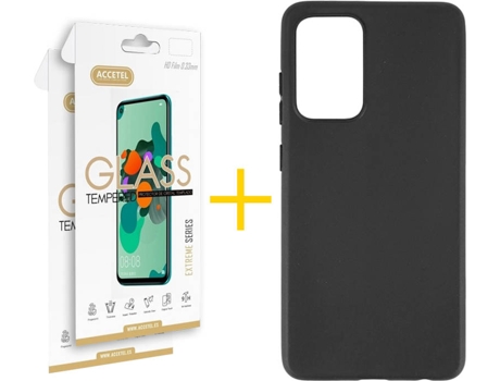 Kit Funda + 2 Protectores de Pantalla Samsung Galaxy A72 4G ACCETEL Liso (Negro)