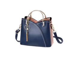 Bolso De Hombro De Moda Para Mujer, De Gran Capacidad, De Pu Con Adorno De Colgante Azul.