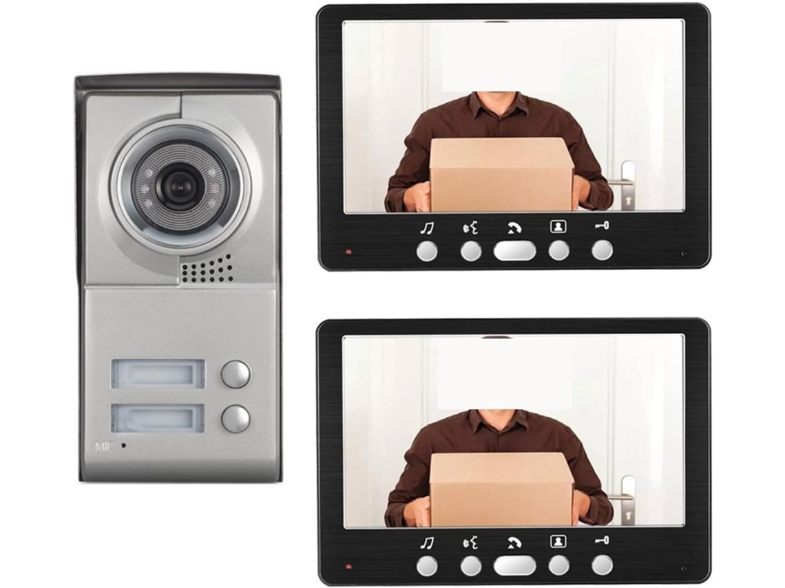 2 Unités Appartement Système D'interphone Video 7 Moniteur Porte Telephone En Alliage D'aluminium
