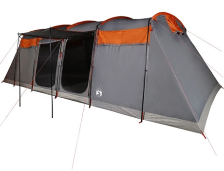 Tienda campaña familiar túnel 10 personas VIDAXL impermeable naranja