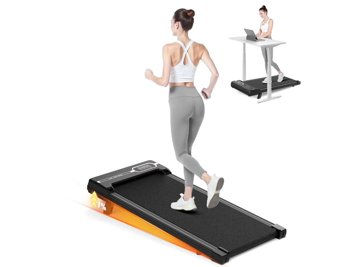Cinta de correr BOTIFLY T1A, 8 km/h, Inclinación del 7%, 2,5 CV, con Control Remoto, Área de la superficie 92 x 38,5 cm, Negro