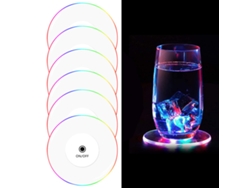 Juego de 6 posavasos LED para bebidas, luces para botellas y pegatinas luminosas. TRUYUETY