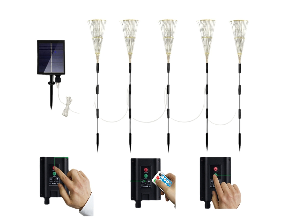 Juego de 5 luces solares para exteriores, iluminación solar para paisajismo y jardines PRIME KANG