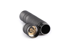 Linterna EDC 4C-Convoy S2+ negra XM-L2 7135*8 con acabado naranja. Luz potente y compacta. Ideal para aventuras al aire libre.