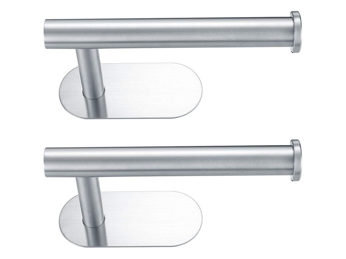 Soporte Para Papel Higiénico (paquete De 2), Autoadhesivo 3m, No Requiere Perforación, Acero Inoxidable Plateado Para Baño/cocina.
