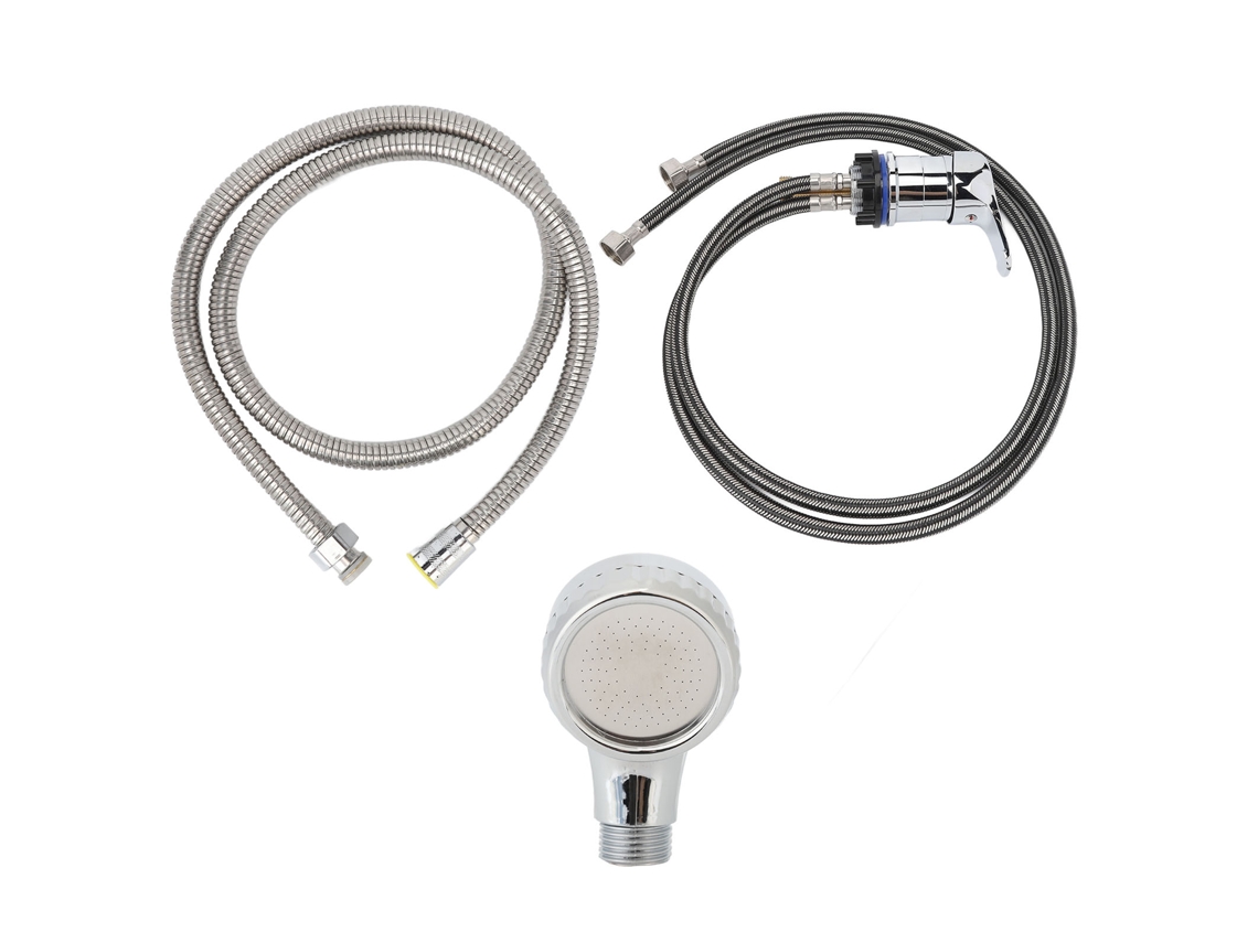 Kit Grifo Para Taza De Champú Con Manguera Suave 120cm Y Pulverizador Booster, 100cm Tubería, Para Salón