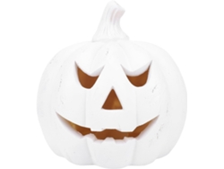 Decoración de Calabaza, Adorno Iluminado Hecho a Mano en Resina Blanca con Abertura en la Parte Inferior Gokoco