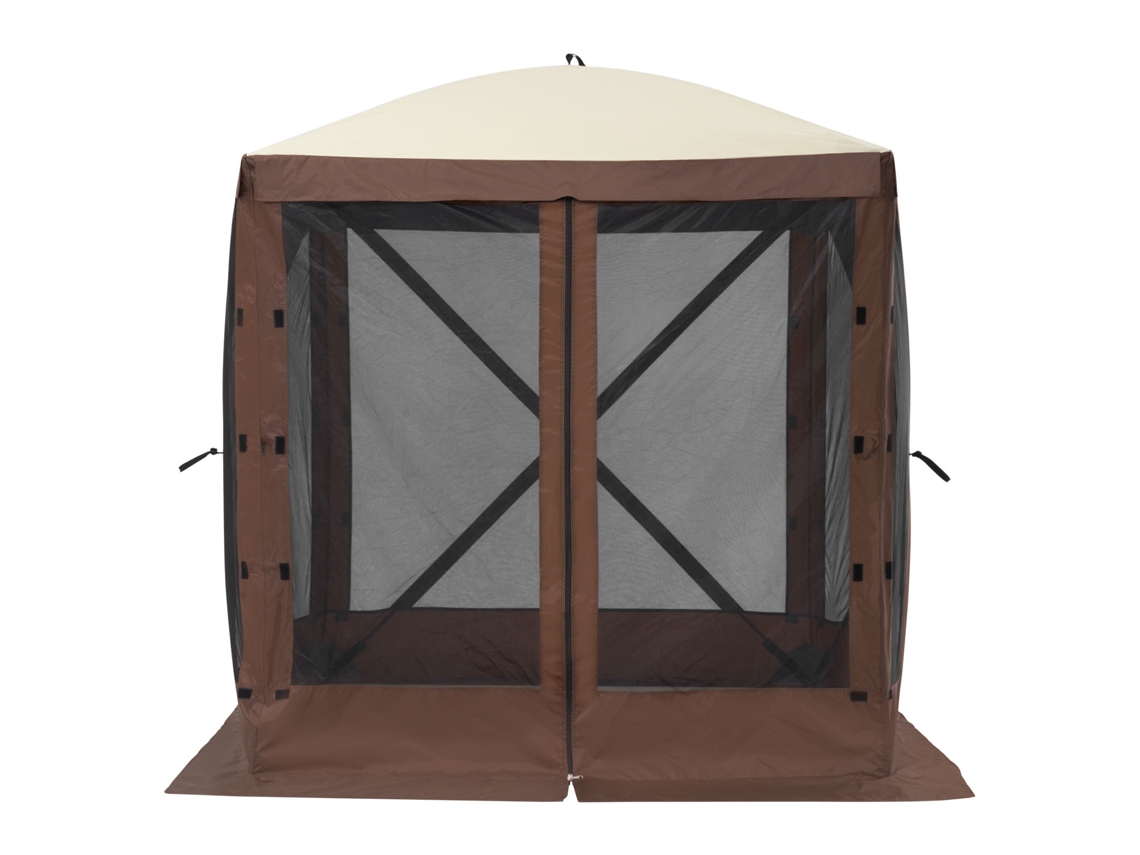 Carpa plegable SUCCEBUY de 4 lados con toldo y protección solar, color marrón