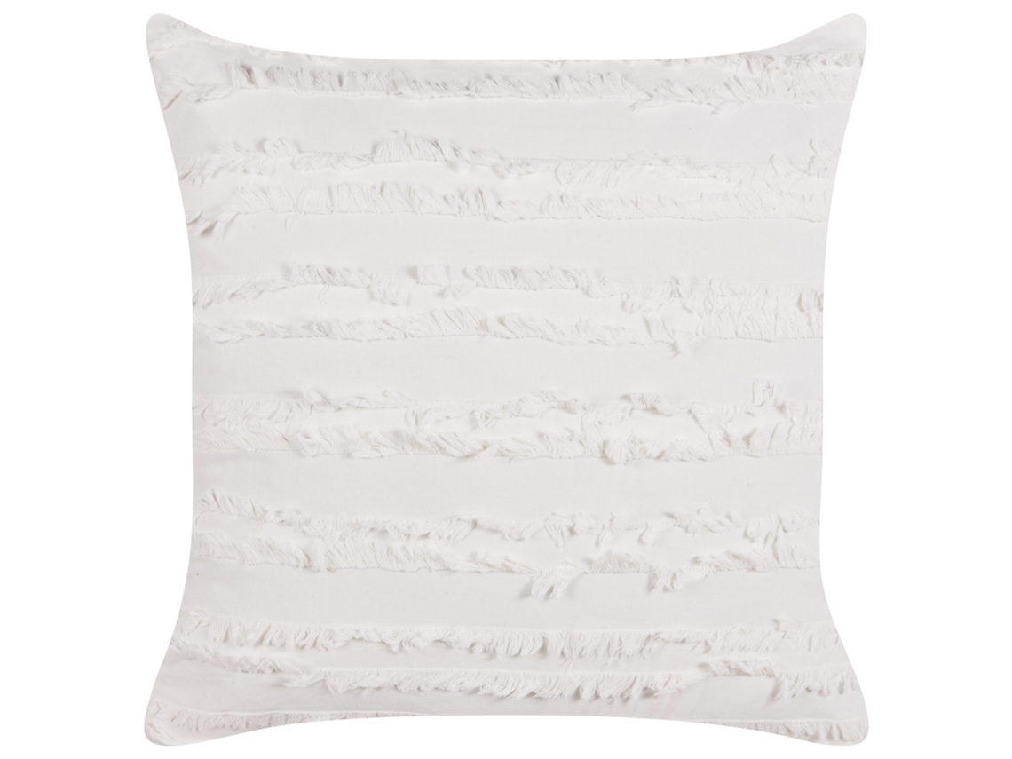 Cojín decorativo moderno BELIANI Makneh de Algodón Blanco 45x45x12
