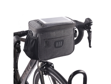Bolsa para manillar de bicicleta, bolsa para bicicleta, accesorios de ciclismo profesionales (gris) BISBISOUS