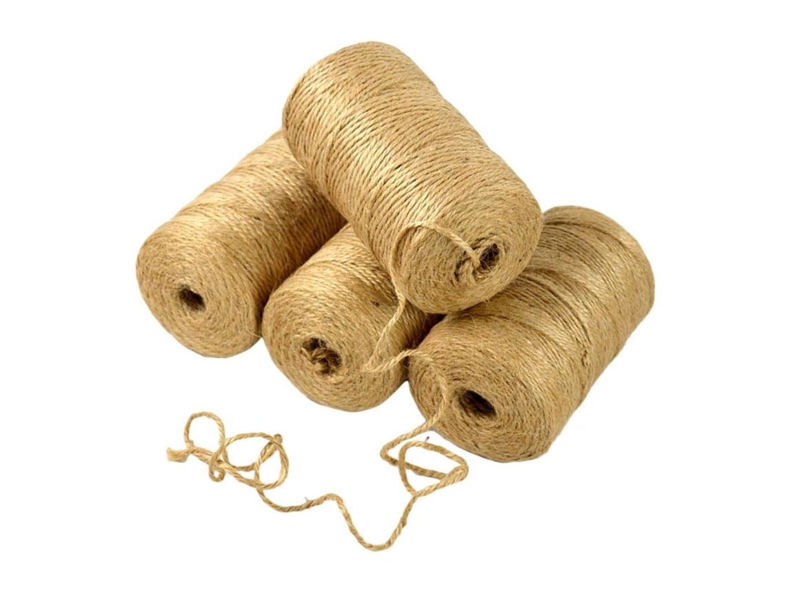 Ats-4 Piezas Cuerda De Caña 100m 2mm 3 Capas Para Manualidades Envases Jardinería Decoración Fiestas Hogar