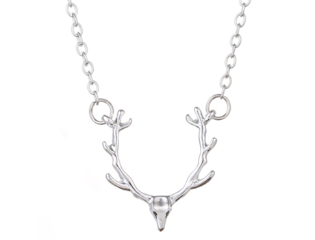 Collar Con Colgante De Reno De Alce De Navidad - Plata Collar Con Colgante De Reno De Alce De Navidad - Plata JEIIBRZUI