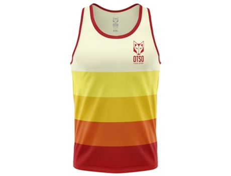 Camiseta sin Mangas de Hombre para Running OTSO Amarillo (XL)