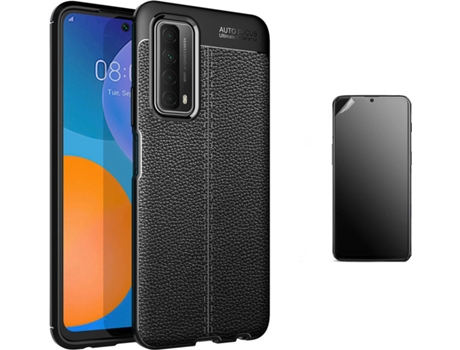 Kit Carcasa Y Protector Huawei P Smart 2021 Ultimatte Rugged Leather Negro