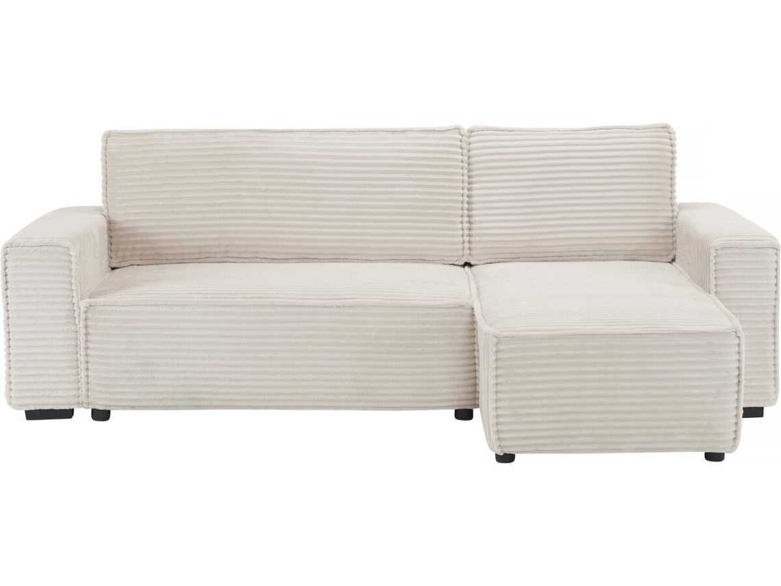 Sofá esquinero de 3 plazas de terciopelo Opera beige Palozi Home