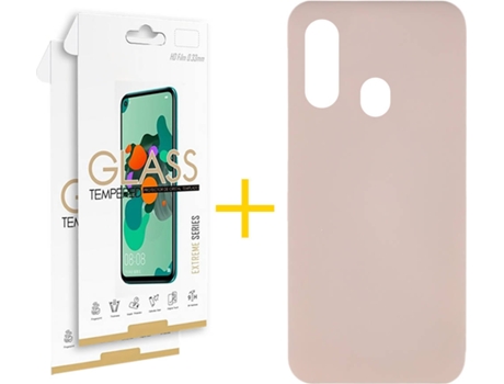 Carcasa + 2 Protectores de Pantalla Samsung A20e SKYHE Rosa Claro