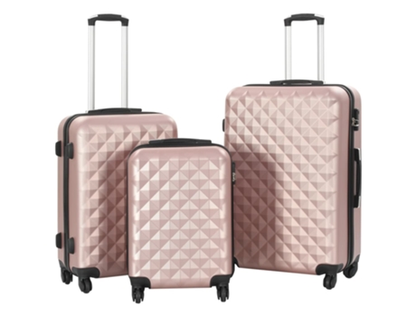 MAISON EXCLUSIVE Juego de maletas rígidas ruedas trolley 3 pzas rosa dorado ABS
