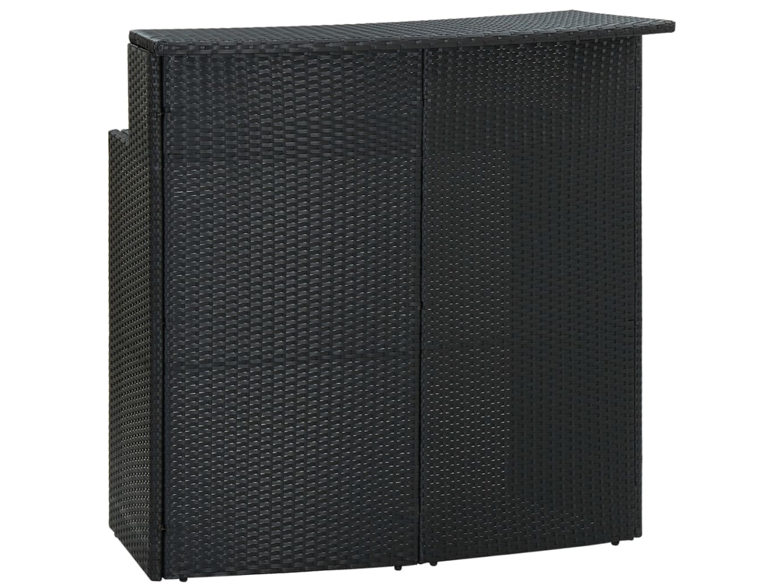 Mesa de bar de jardín 120x55x110 cm Mimbre PE negro Lovely Home