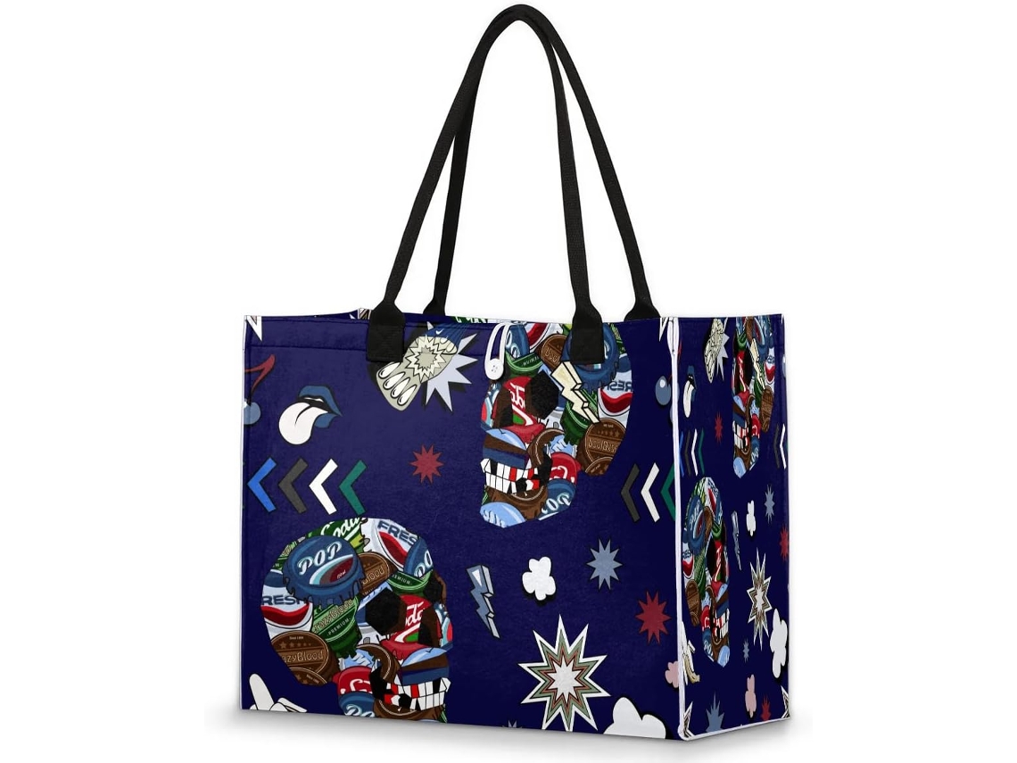 Bolso Tropicallife con estampado de vaca y jirafa, 42x17x33 cm