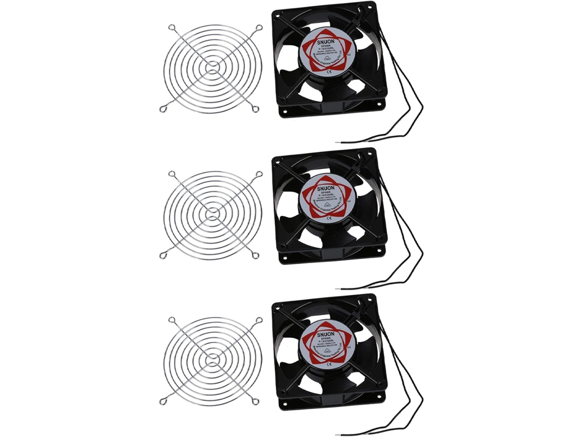 3 Ventiladores De Refrigeración Para Cpu De Pc De Metal De 120 Mm, 220-240 V Ca, 0,14 A, Color Negro