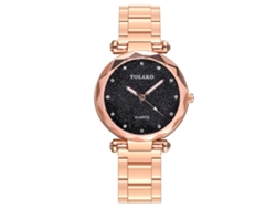 Reloj De Pulsera De Cuarzo Sencillo E Informal Para Mujer Yolako Con Manecillas Redondas, Color Negro.