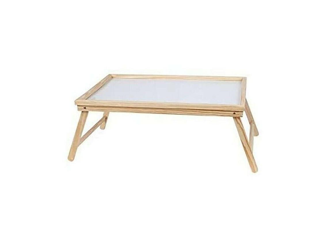 Bandeja para cama plegable mesita para desayunos con patas plegables madera 50x31x21Cm