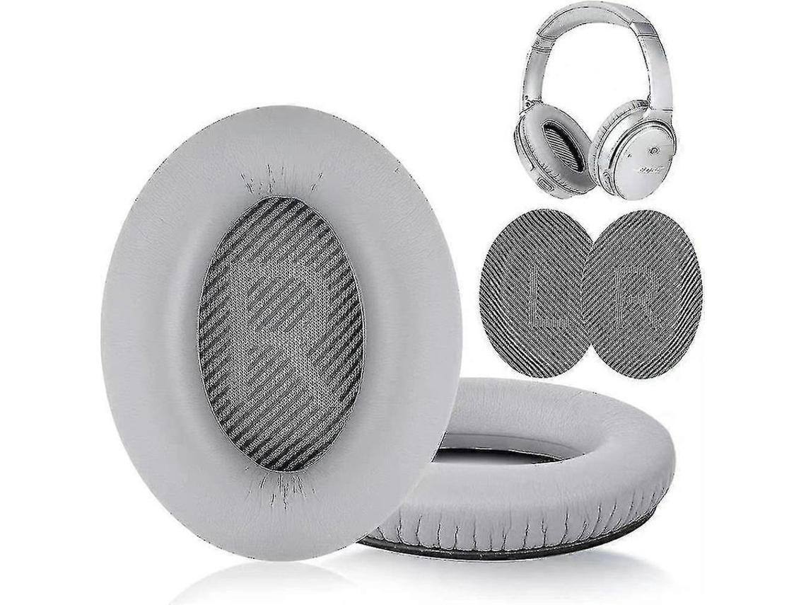 Almohadillas Para Auriculares Bose Qc35/25/15, De Piel Sintética Suave, Color Gris.