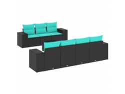 Maison Exclusive - Conjunto De Sofá De Jardín De 8 Piezas Con Cojines, De Poliratán Negro