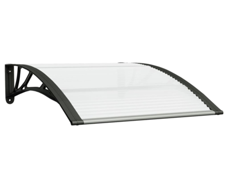 Marquesina Puerta Policarbonato VIDAXL Negro Y Transparente (100x75 cm)