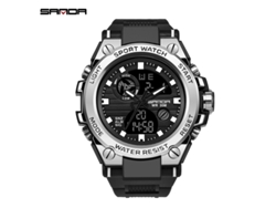 Reloj Electrónico Deportivo Multifuncional Luminoso Para Hombre (negro Y Plateado), Resistente Al Agua, Estilo Harajuku.