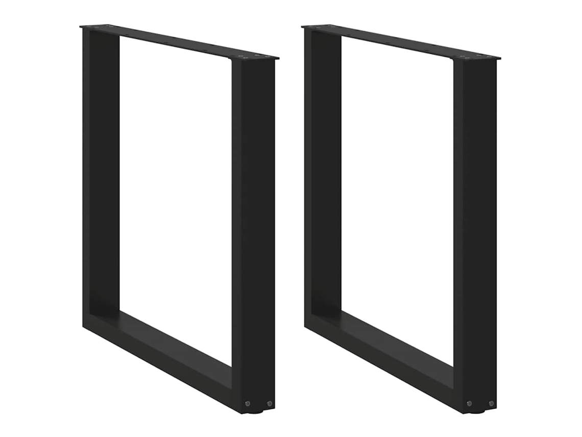 Patas Para Mesa De Comedor En Forma De U 2 Uds Acero Negro
