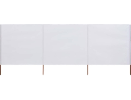 vidaXL Paravientos de playa de 3 paneles tela blanco arena 400x80 cm