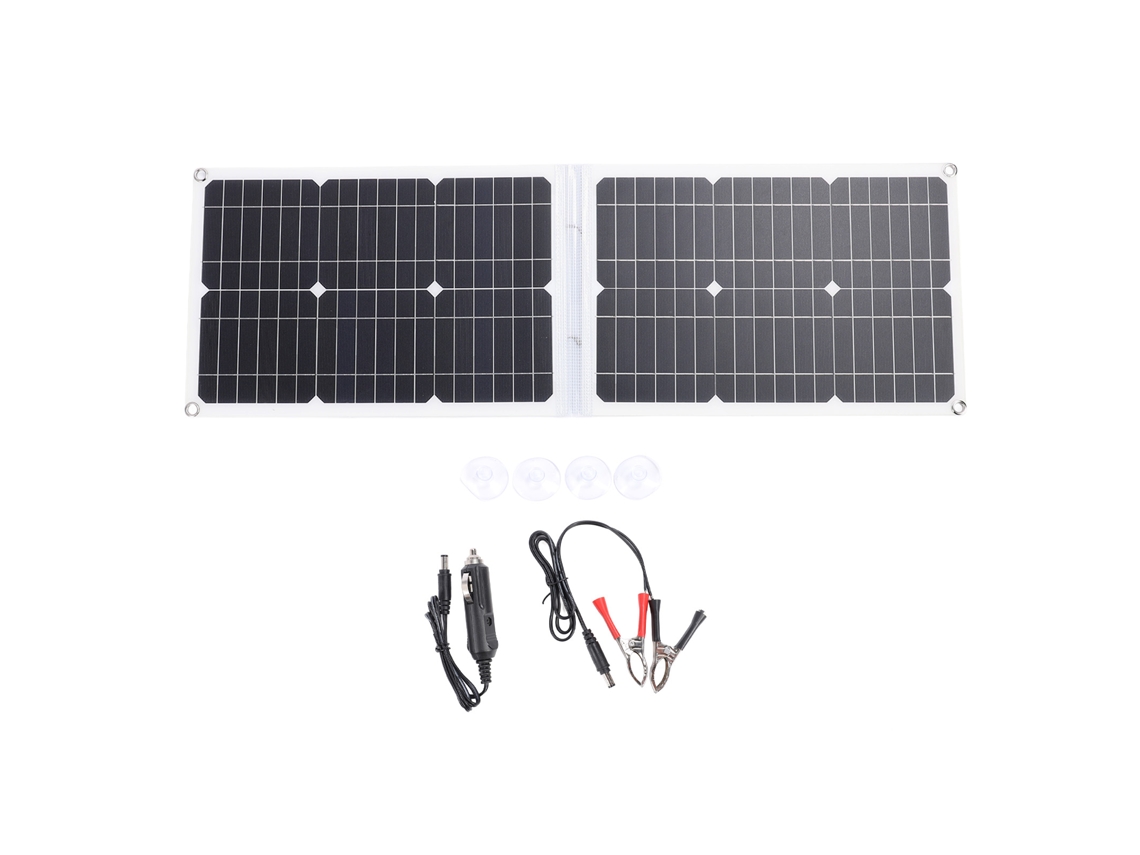 Panel Solar Plegable De 40 W Con Usb Tipo C Cc De Silicio Monocristalino Para Camping Y Viajes.